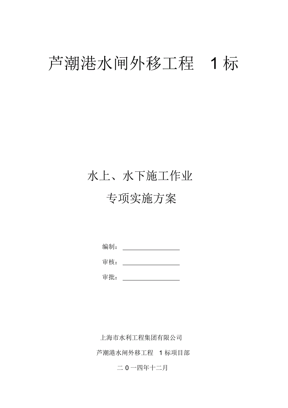 水上水下施工作业专项实施方案_第1页