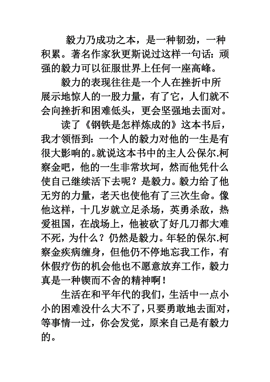 毅力乃成功之本_第1页