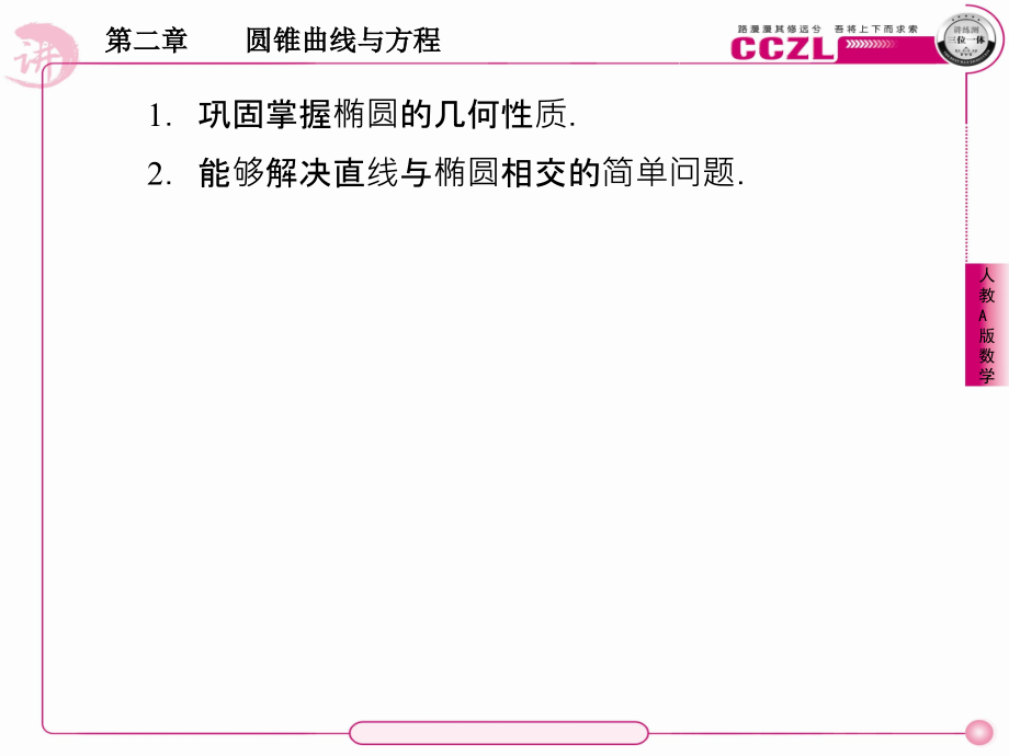 优化提升2014人教a版数学选修2-1第二章直线和椭圆的位置关系_第3页