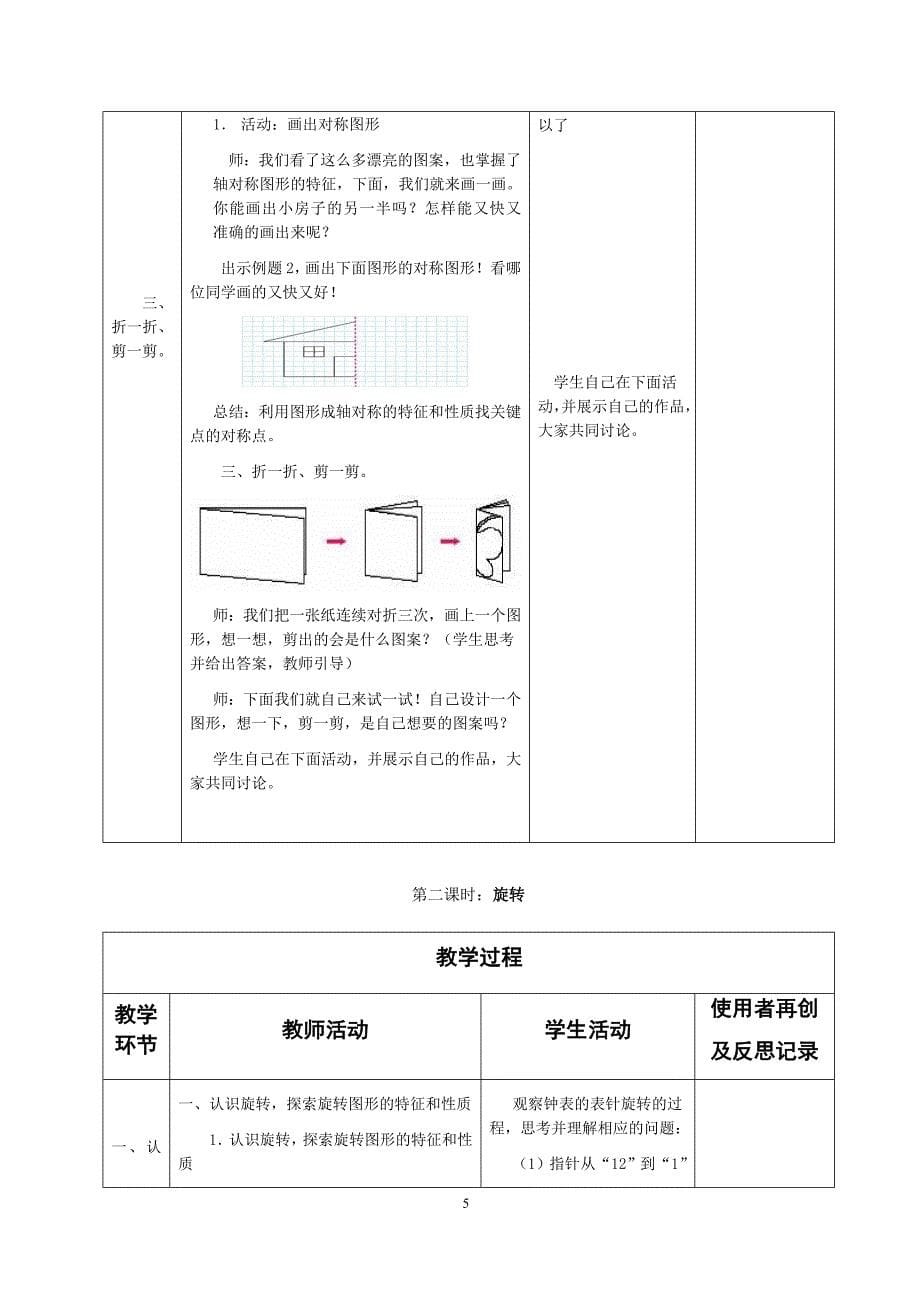 人教版五年级数学下册集体备课表格式教学案_第5页