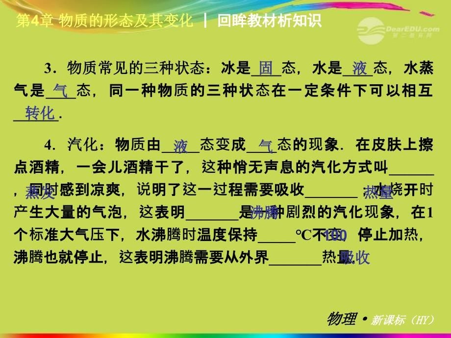 2012年秋学期八年级物理上册_第4章物质的形态及其变化复习课件沪科版_第5页