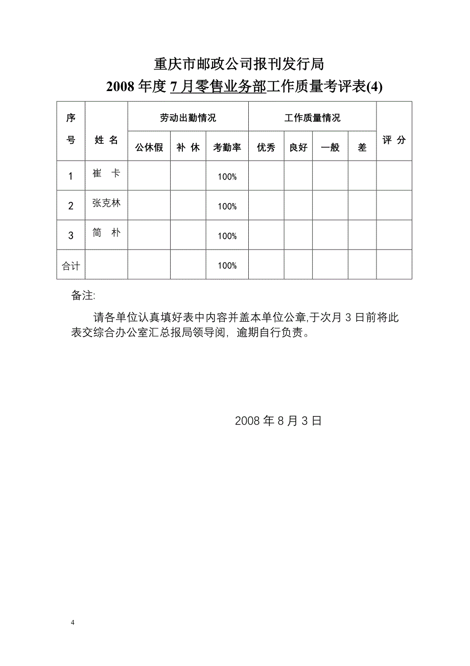 报刊发行局2008年每月工作质量情况（7月份）正式稿_第4页