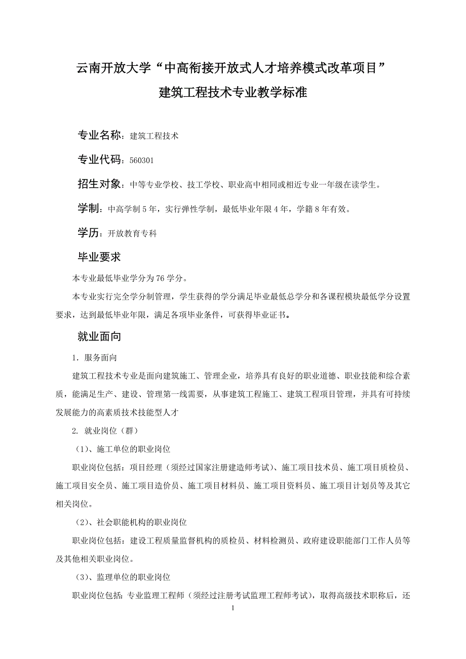 建筑工程技术专业教学标准_第1页