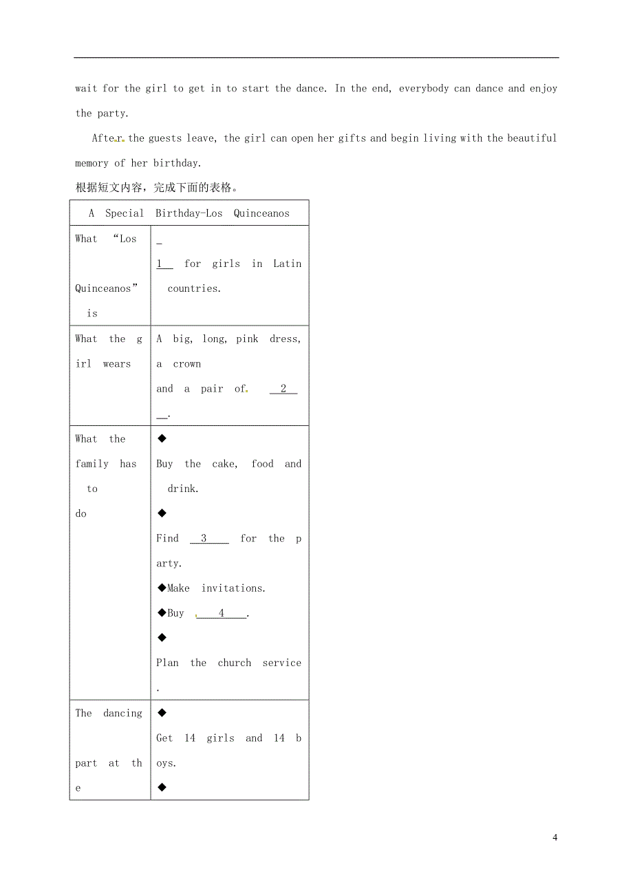 江苏省盐城市大丰区小海镇2018届中考英语三轮复习阅读表达和任务型阅读练习2无答案_第4页