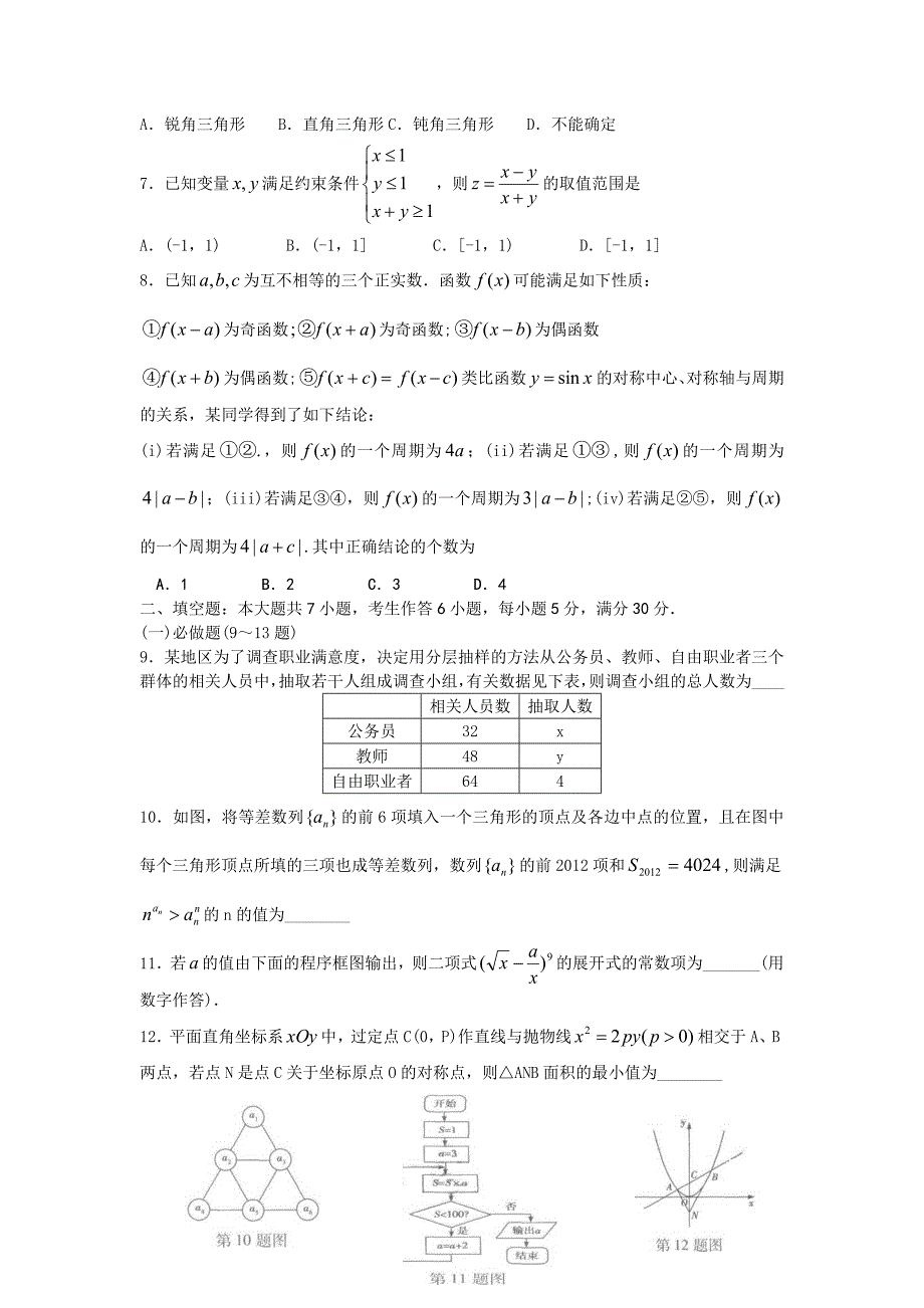 (理数)高考《考试大纲》调研卷(1)_第2页