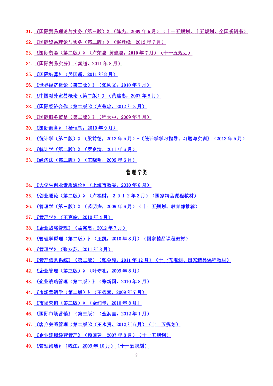 高等学校经济与管理专业新书、重点图书介绍_第2页