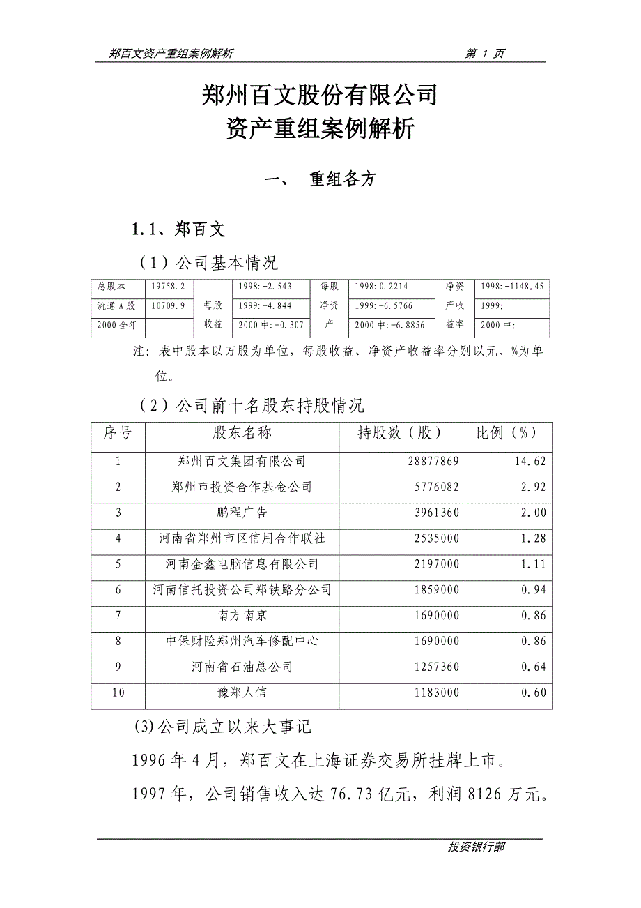 郑州百文股份有限公司案例评析_第1页