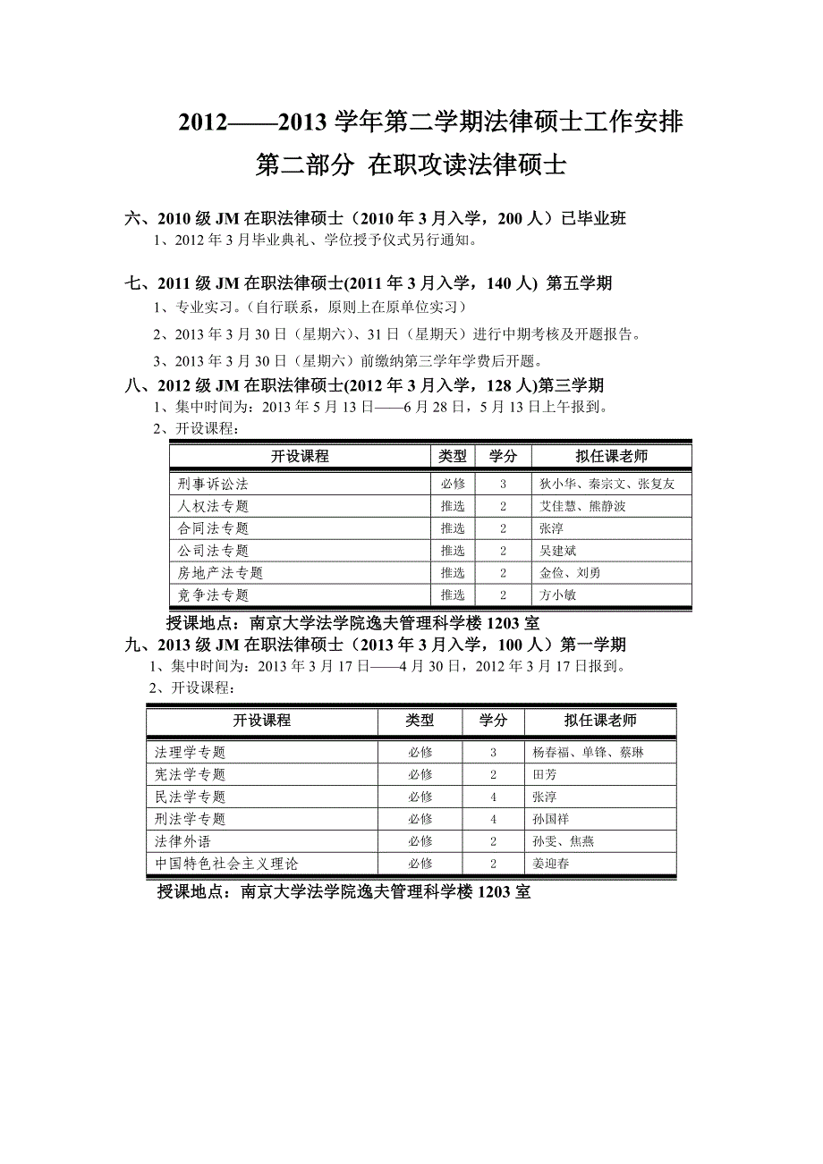 第二学期法律硕士工作安排及课表(附所有年级课表).doc_第2页