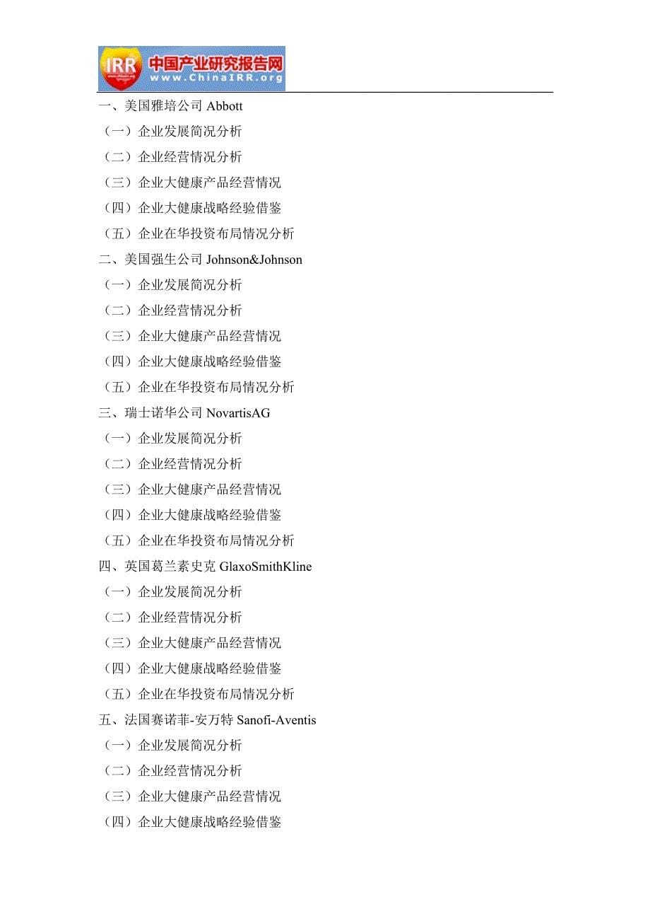 2017-2023年中国中药大健康市场深度研究与市场前景预测报告(目录)_第5页