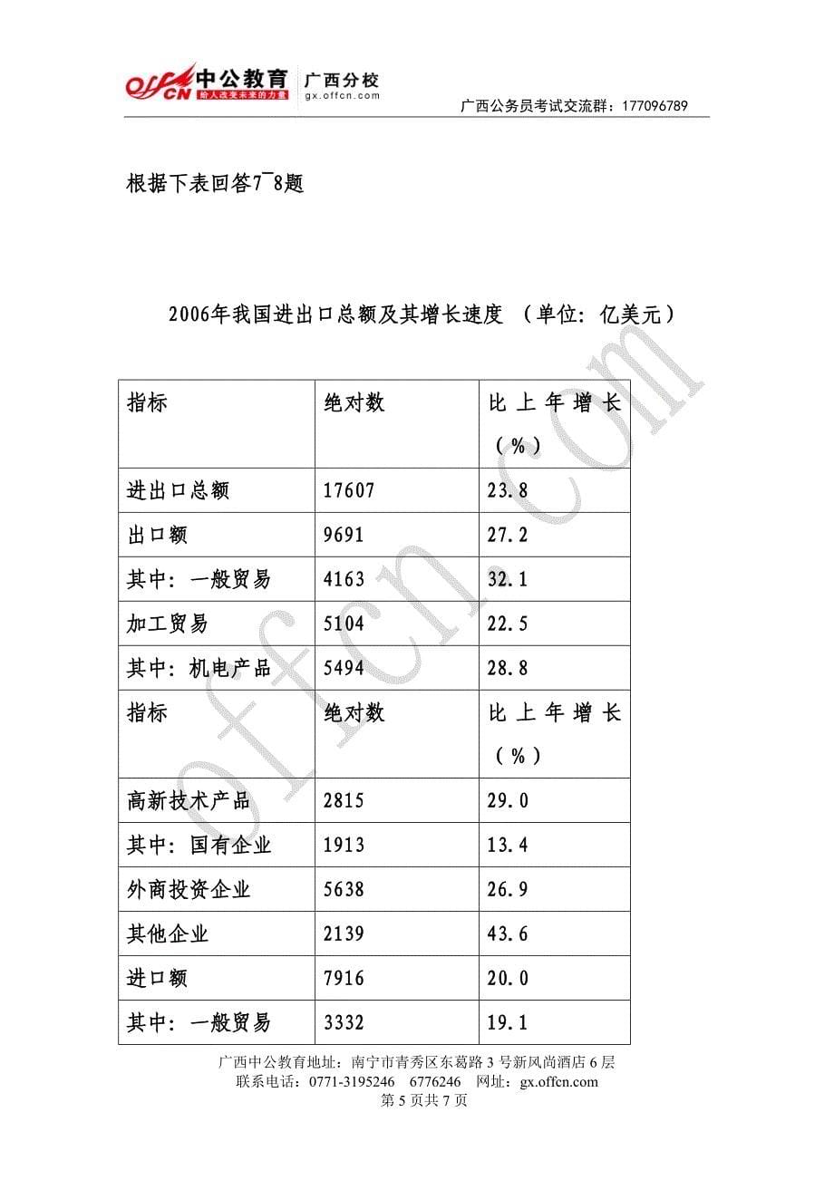 广西公务员考试模拟试题(58)_第5页