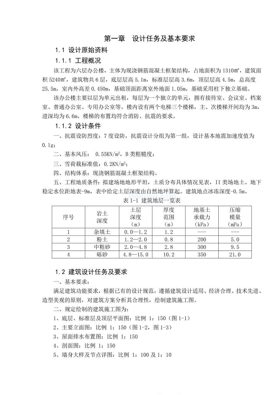 六层框架办公楼结构设计毕业论文_第1页