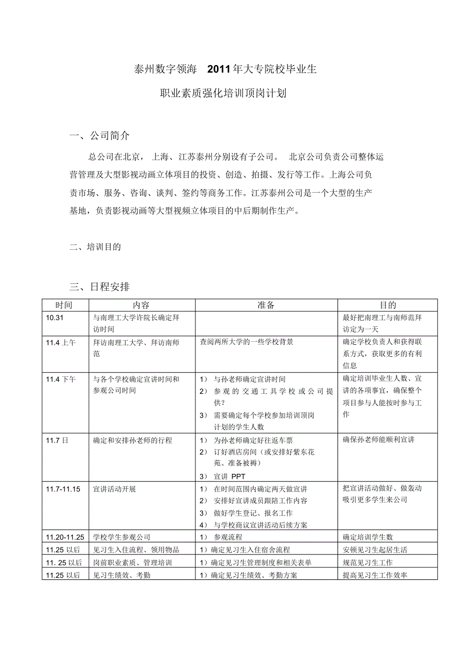 见习生接洽岗位培训计划_第1页