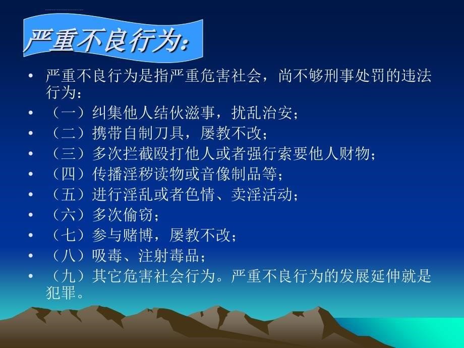 杜绝不良行为远离违法犯罪主题班会课件_第5页