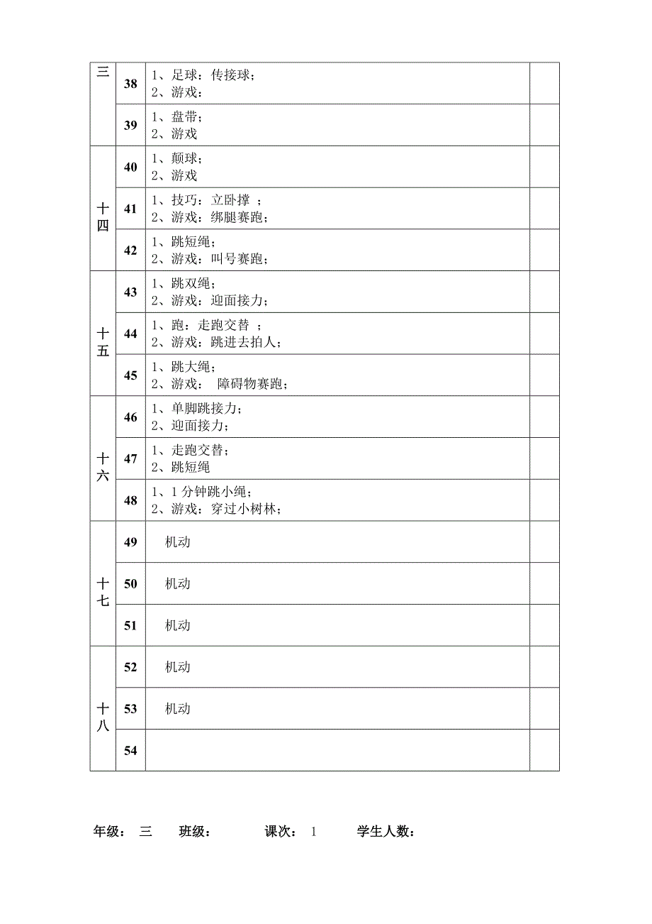 小学三年级第二学期体育教案((全册)_第4页