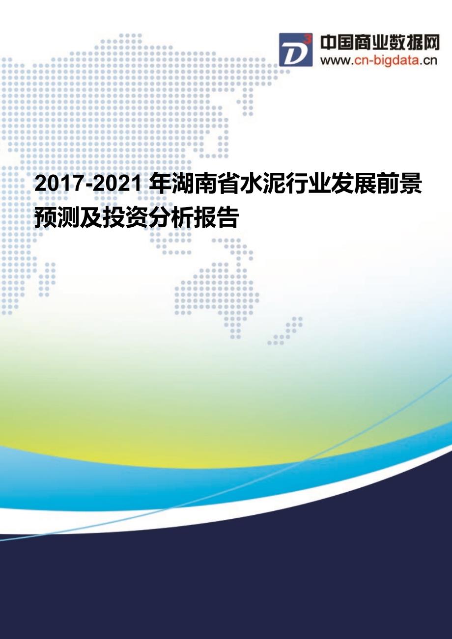 2017-2021年湖南省水泥行业发展前景预测及投资分析报告_第1页