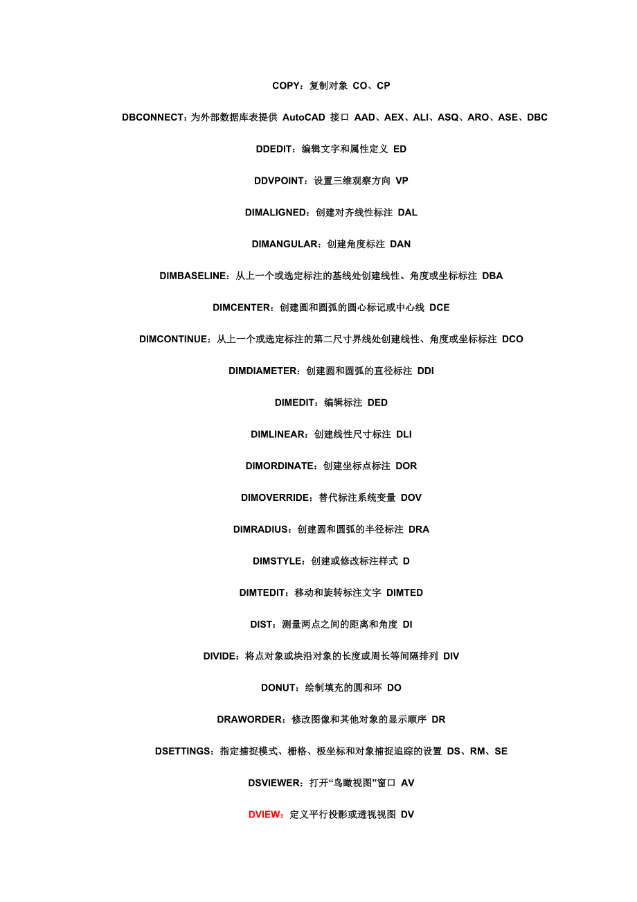 autoCAD快捷键命令全写与缩写_第2页