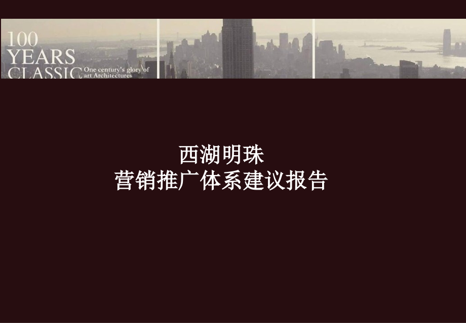 杭州市西湖明珠营销推广体系建议报告汇总_第1页