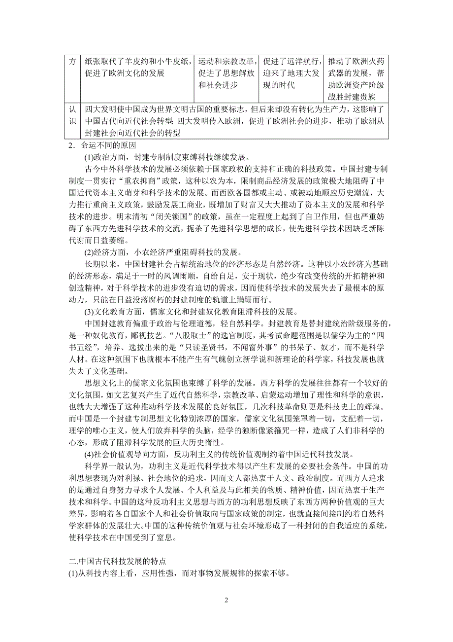 高三历史中国古代科技与文学艺术_第2页