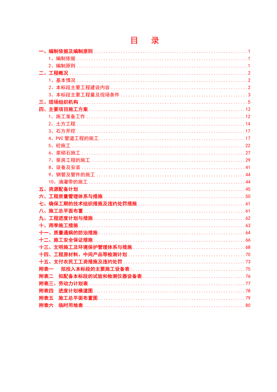 柑桔管道灌溉工程施工组织设计方案_第1页