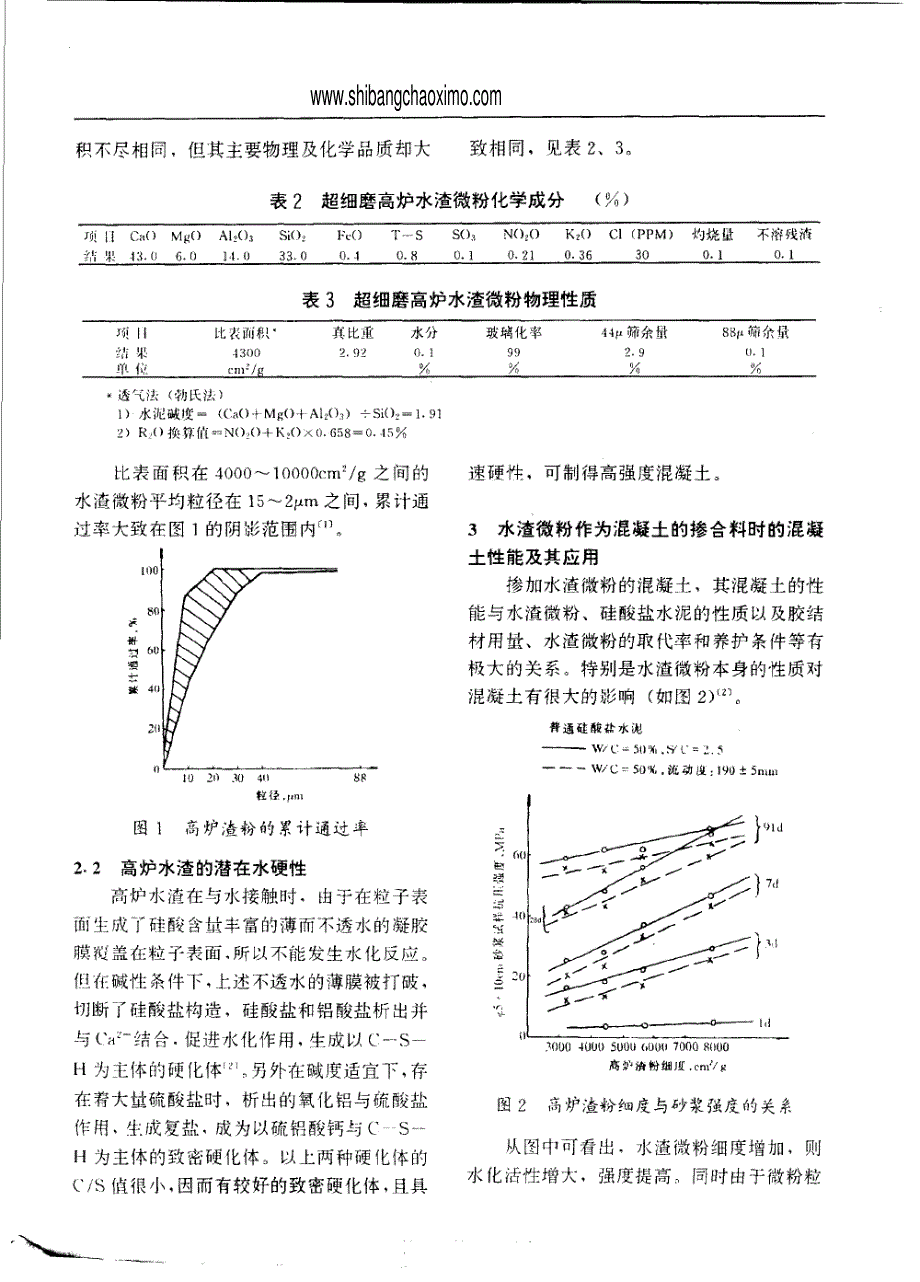 超细磨水渣微粉在混凝土中的利用现状_第2页