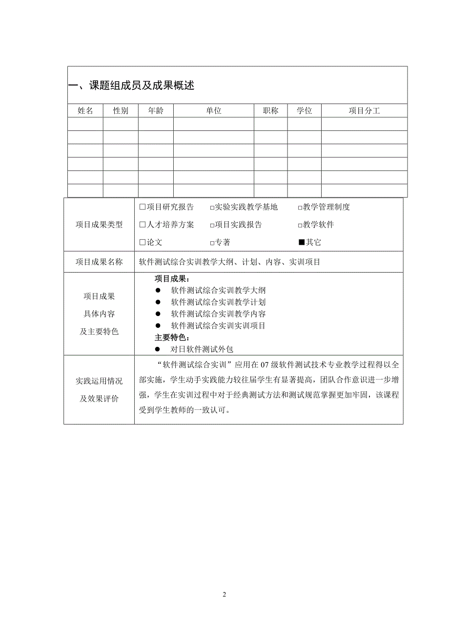 精品课程_软件测试综合实训_结题报告书_第2页