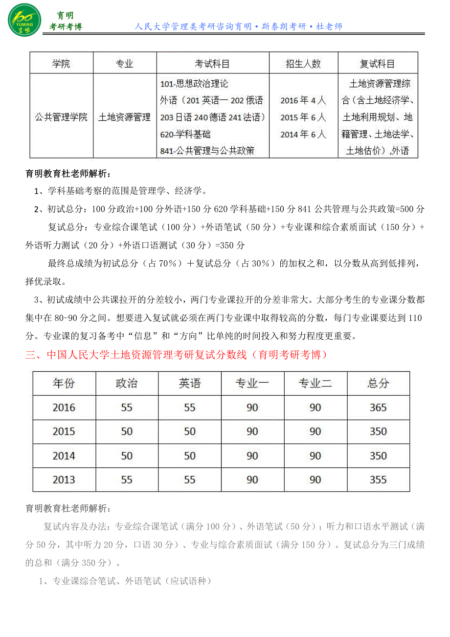 人民大学土地资源管理专业考研专业课真题解析参考书解析_第3页