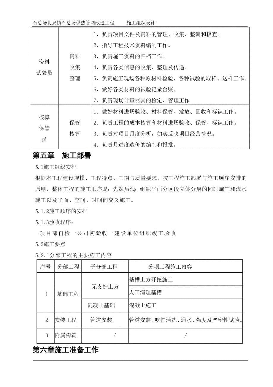 石总场供热一次管网施工组织设计最终版_第5页