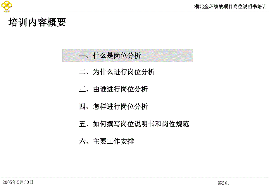 年湖北金环绩效管理项目岗位说明书编制的培训ppt培训课件_第3页