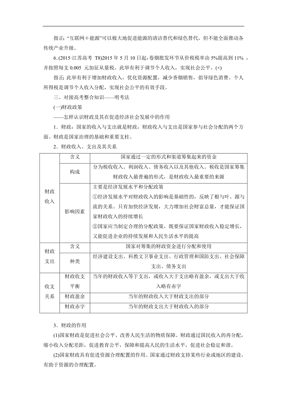 16届高三人教版新课标高考二轮专题辅导与测试第一部分：模块一复习第一步专题三：3.经济政策与措施.doc_第4页