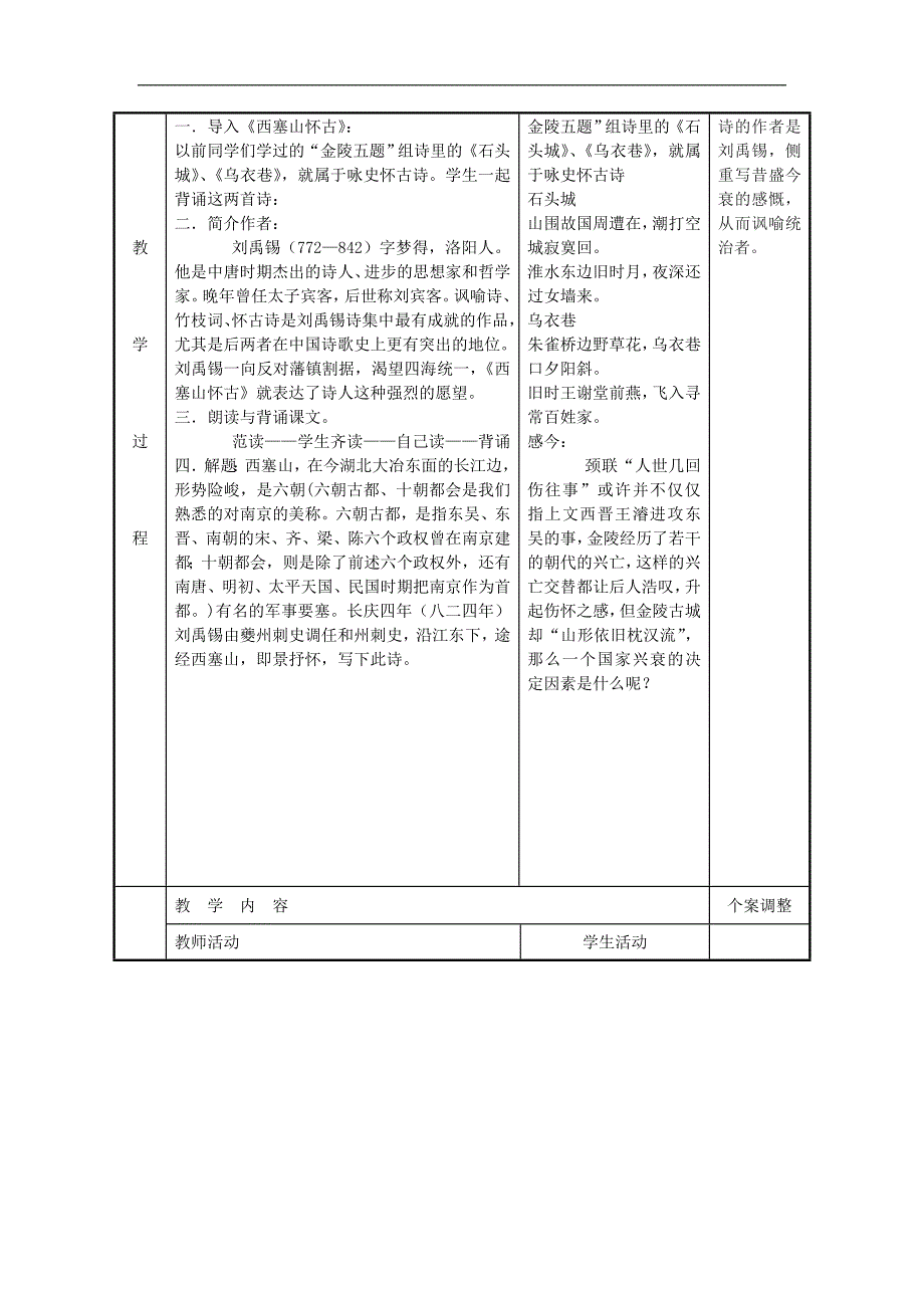 2016-2017年苏教版《唐诗宋词选读》第五专题创新求变的中唐诗第23课《西塞山怀古》教案(1)_第2页