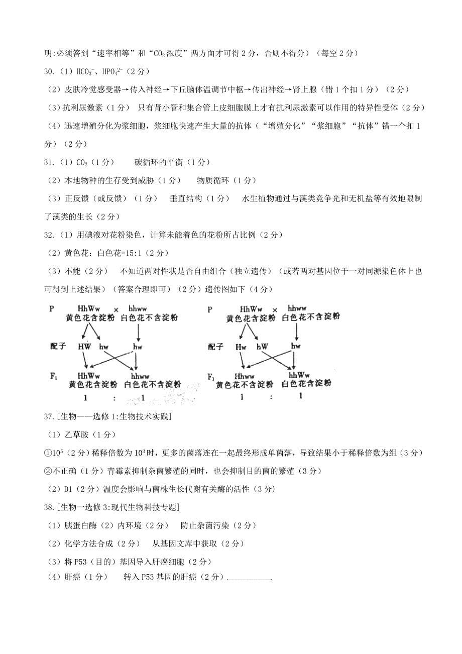 2017年100所名校最新高考冲刺卷（二）理科综合生物试题_第5页