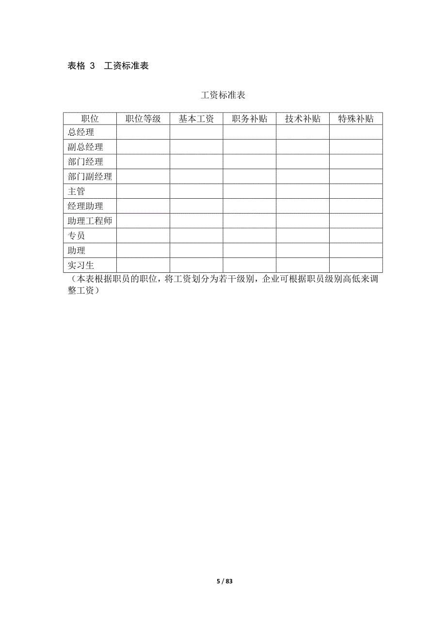 企业薪酬设计常用表格汇总_第5页