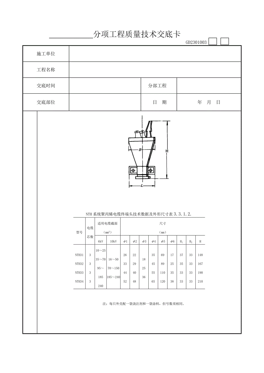 07-410(6)kV油纸绝缘电缆户内型终端头制作质量管理_第4页