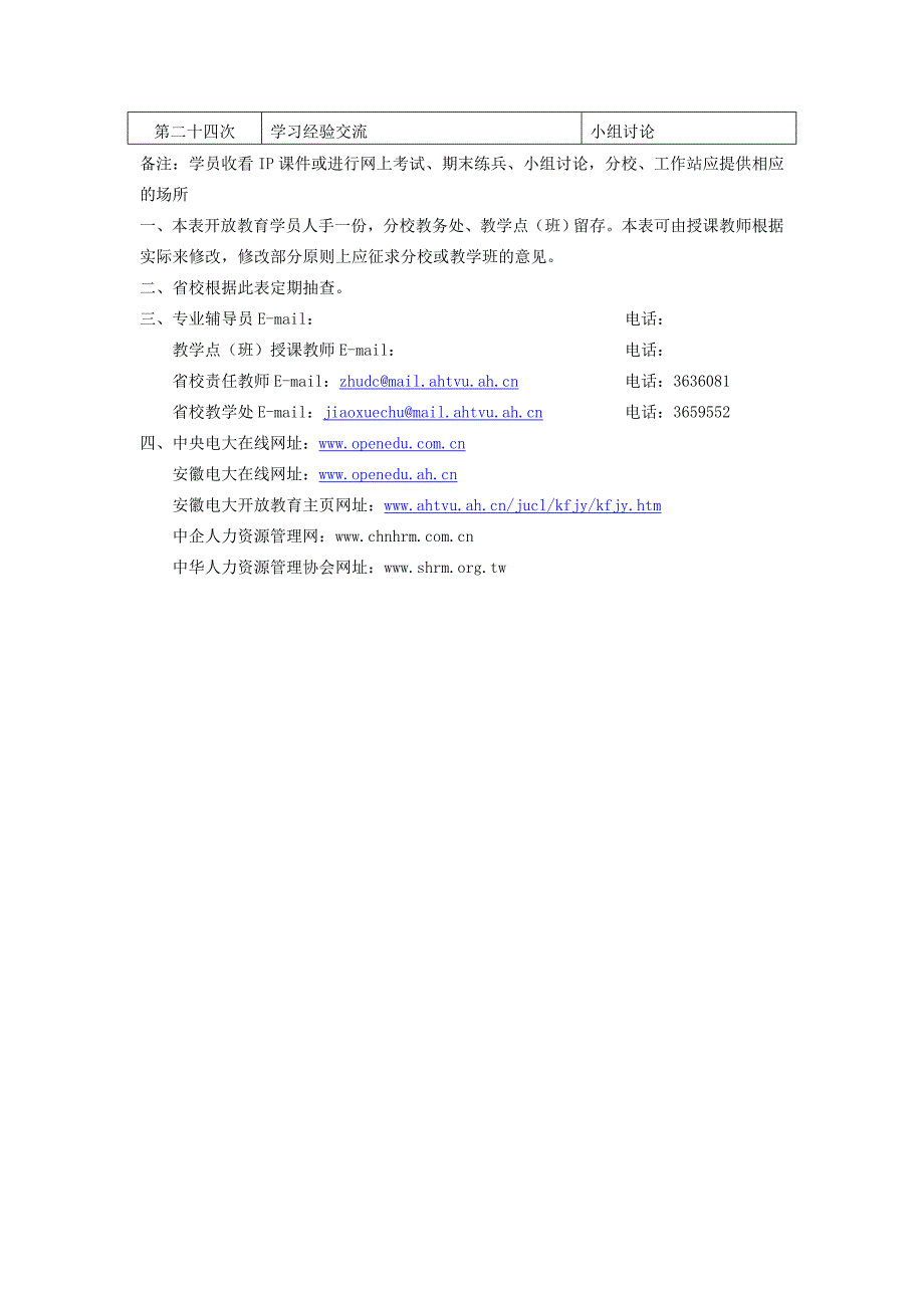 安徽电大开放教育人力资源管理课程一体化设计_第4页