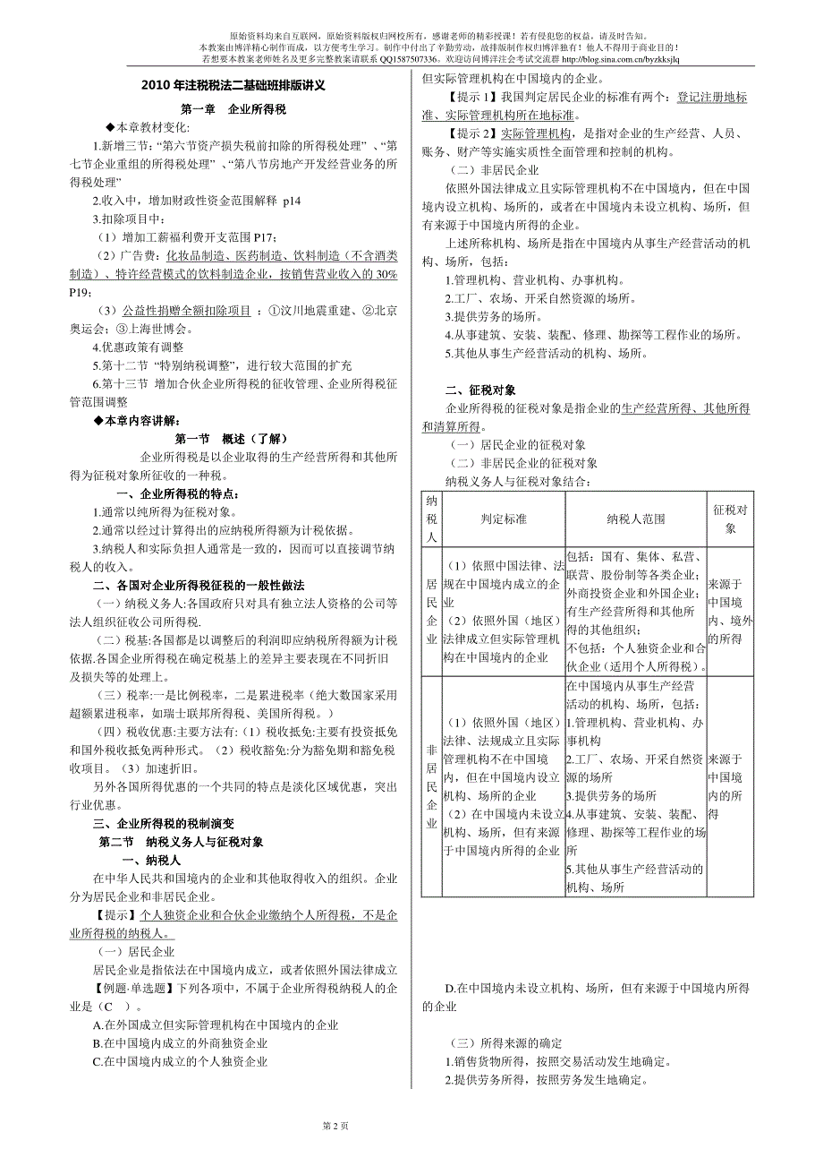 2010年注册税务师考试辅导教案税法二—基础_第2页