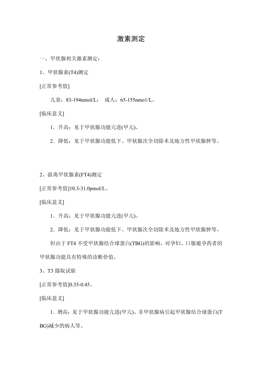 常用检验的临床意义--激素测定_第1页