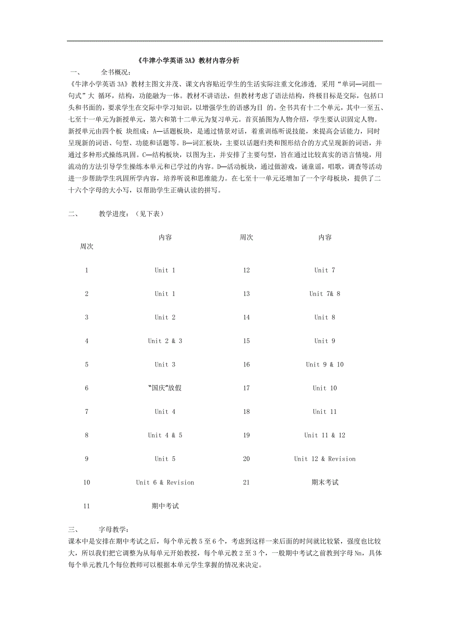 小学英语牛津3a教材分析_第1页