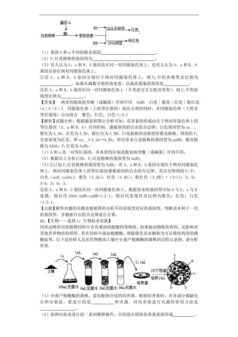 2017年广东省汕头市高三第三次模拟考试理科综合生物试题（带解析）_第5页