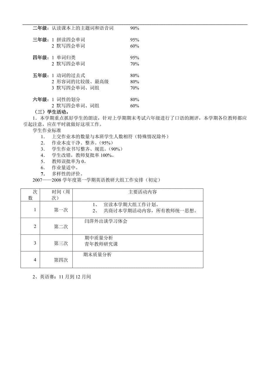 前门小学20072008第一学期英语教学工作计划_第2页