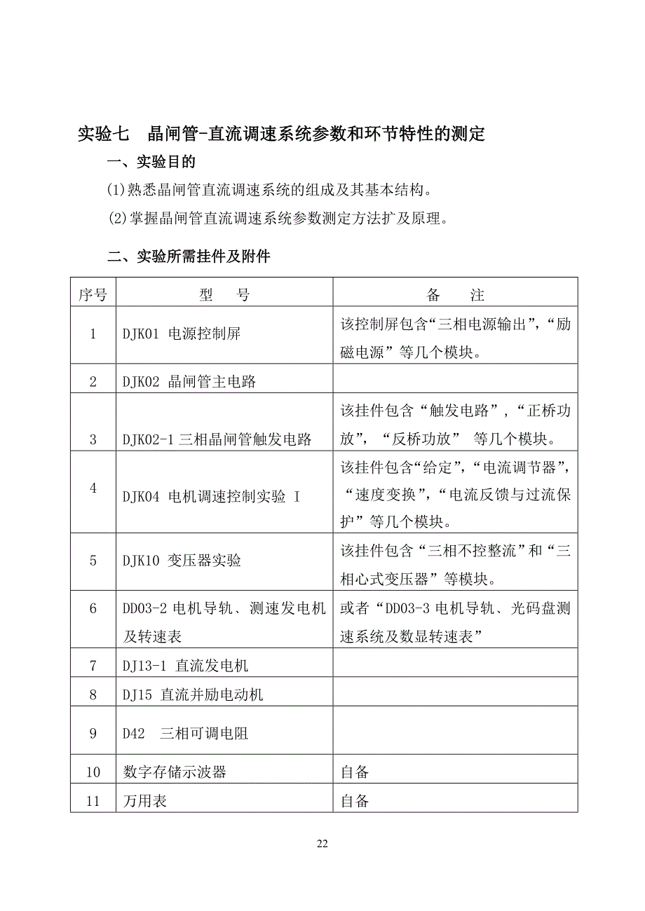 晶闸管-直流调速系统参数和环节特性的测定_第1页