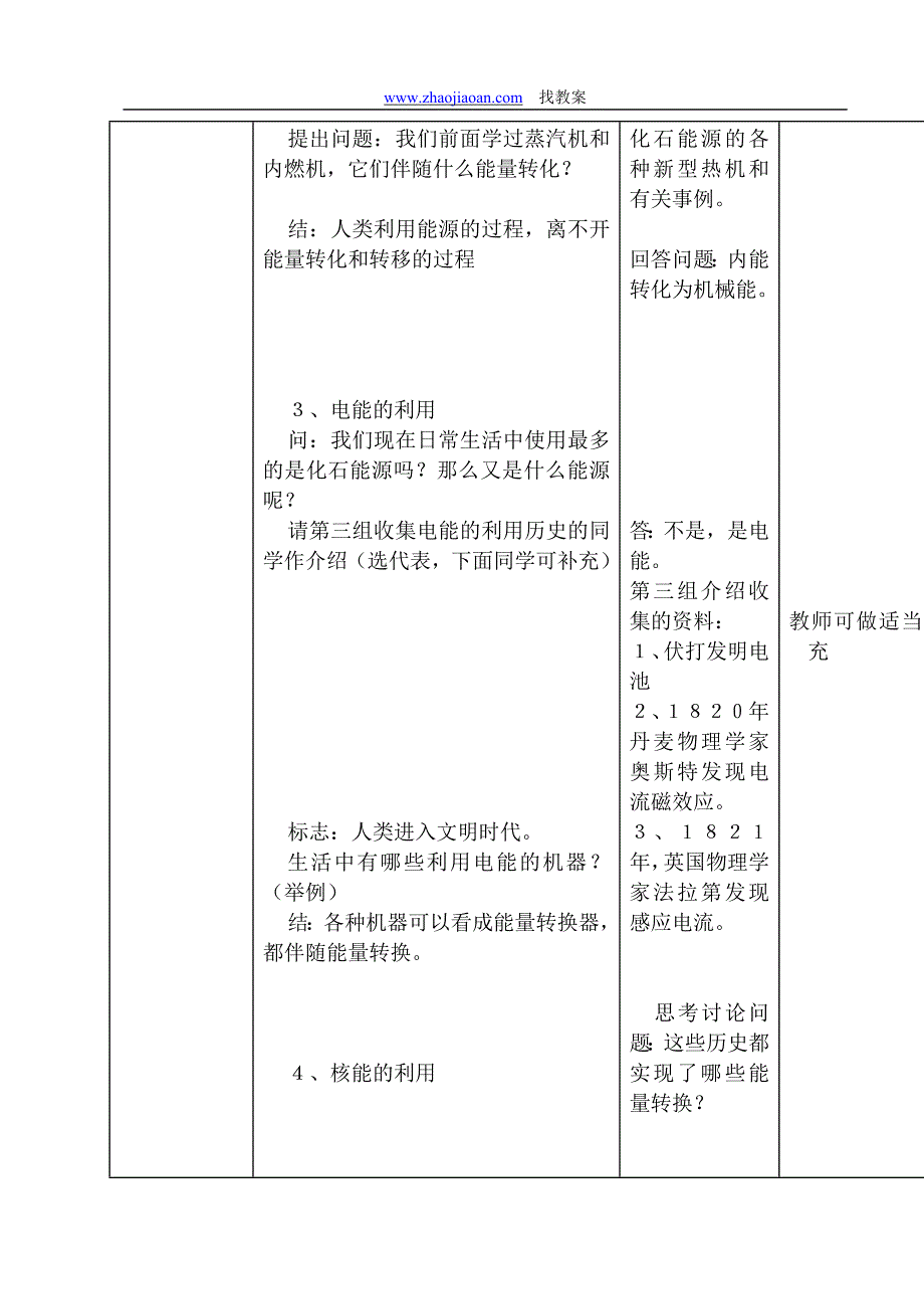 北师大版九年级物理《能源：危机与希望》教学设计_第4页