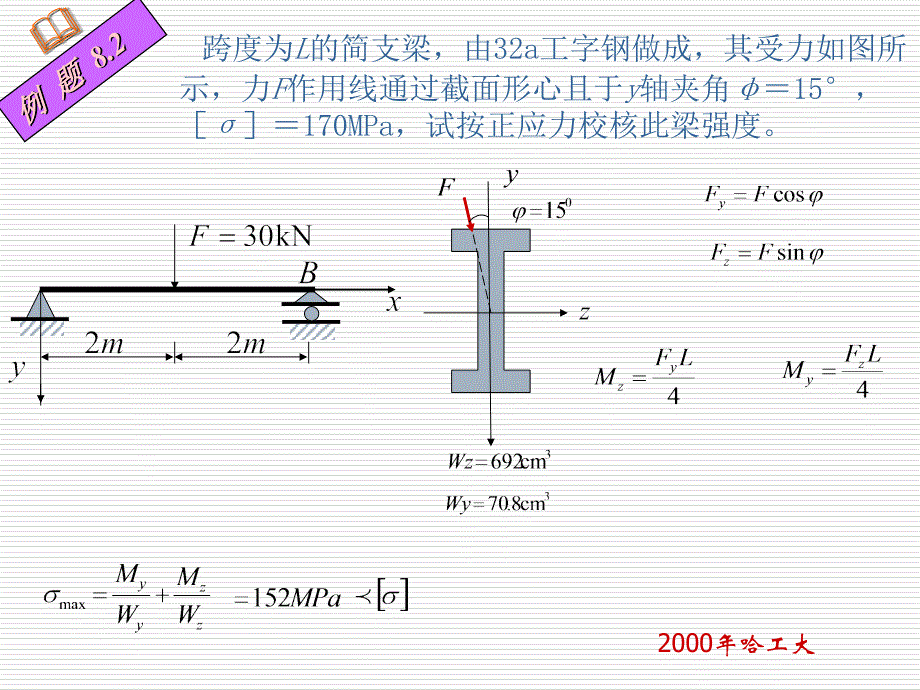 《材料力学》课件8-2两相互垂直平面内的弯曲_第4页