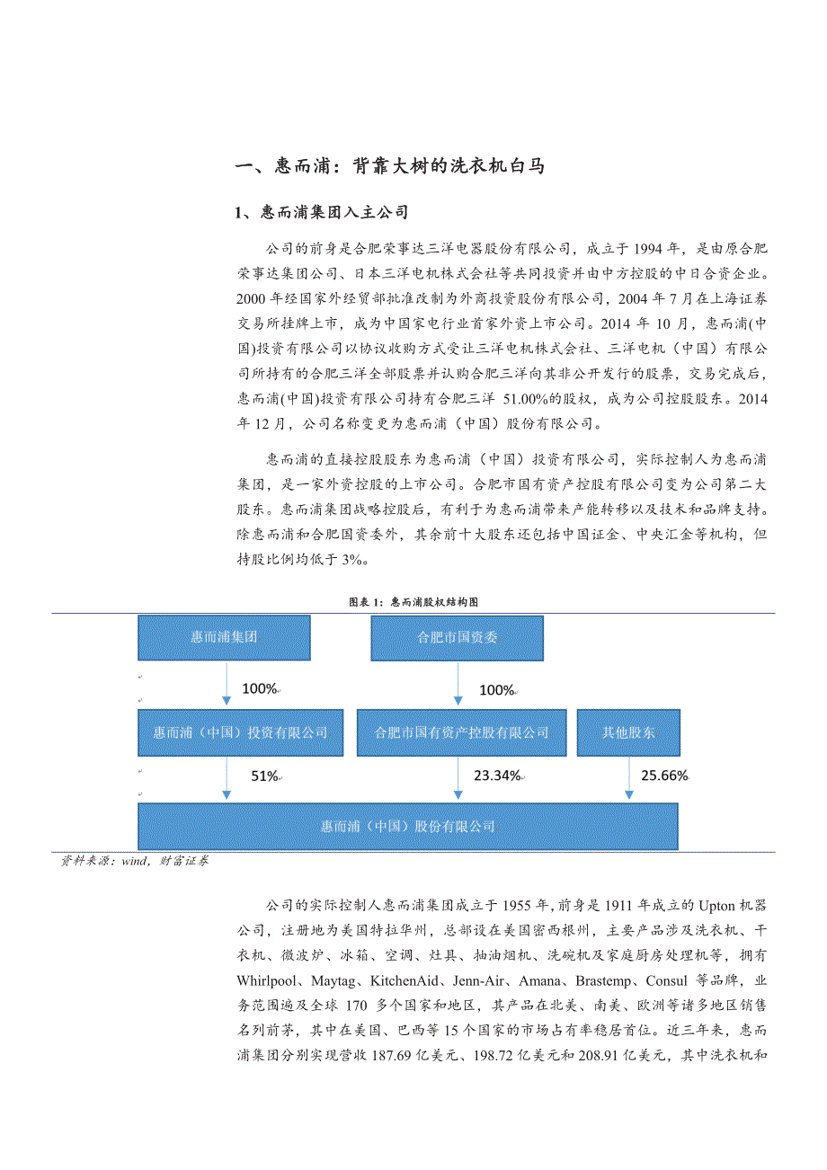 惠而浦公司深度研究报告：依托集团优势杨帆起航_第4页