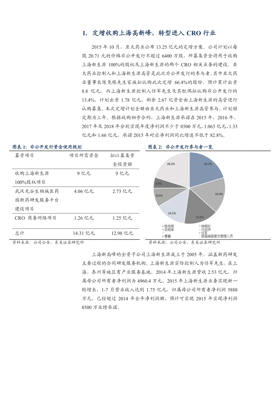 亚太药业：拟定增收购新生源，高业绩预期进入CRO行业_第2页