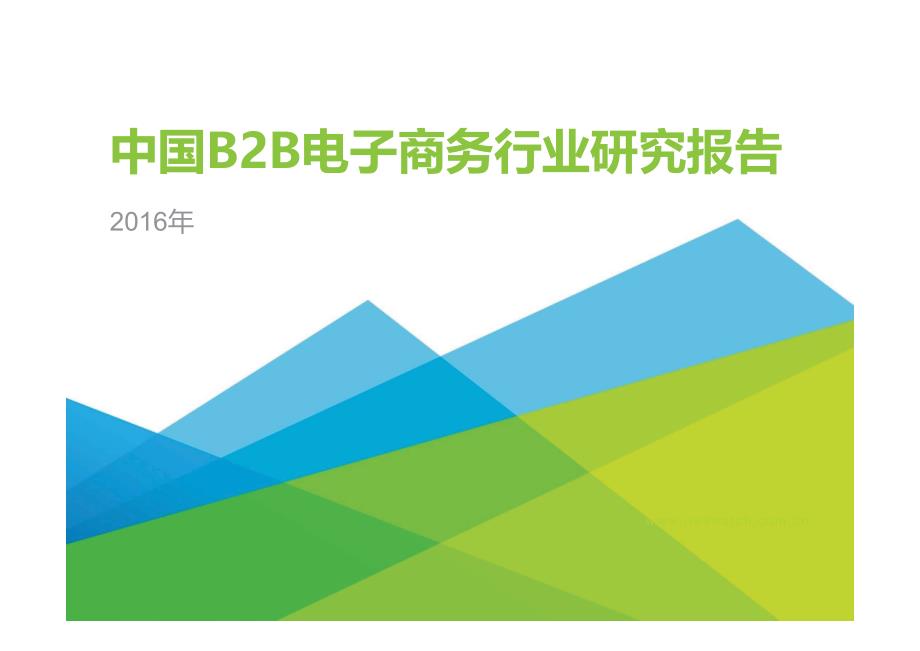 2016年中国B2B电子商务行业研究报告_第1页