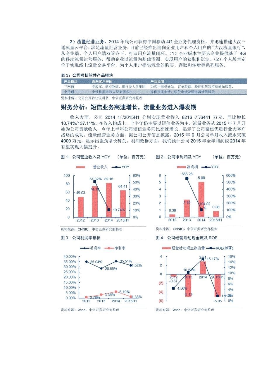 大汉三通新三板公司研究报告：短信+流量双轮驱动，长期高速增长可期_第5页