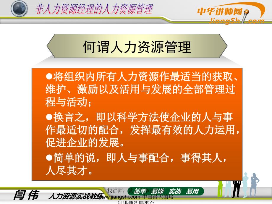 中华讲师网闫伟非人力资源经理的人力资源管理课件_第3页