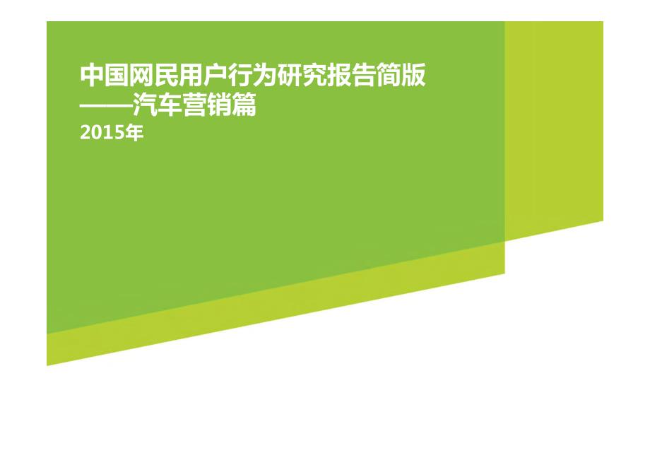 汽车营销网民用户行为研究报告_第1页