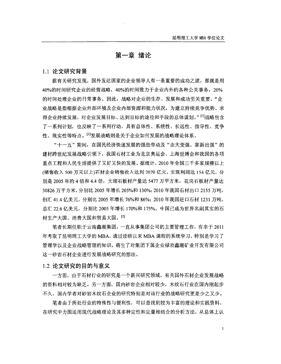 禄劝鑫潮矿业开发有限公司发展战略研究_第1页