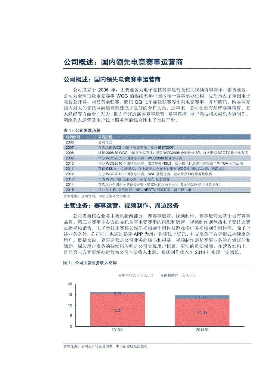 网映文化新三板公司研究报告：国内领先电竞赛事运营商_第5页